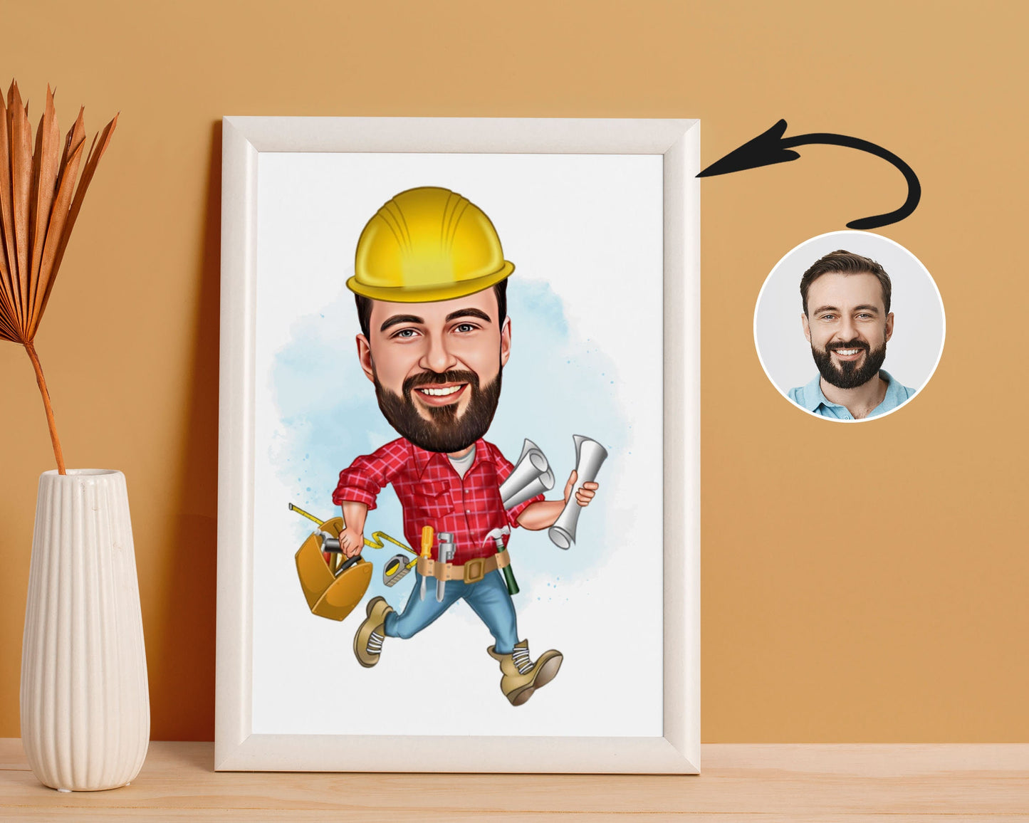 Personalised Construction Caricature