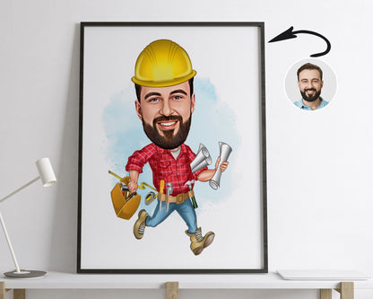 Personalised Construction Caricature