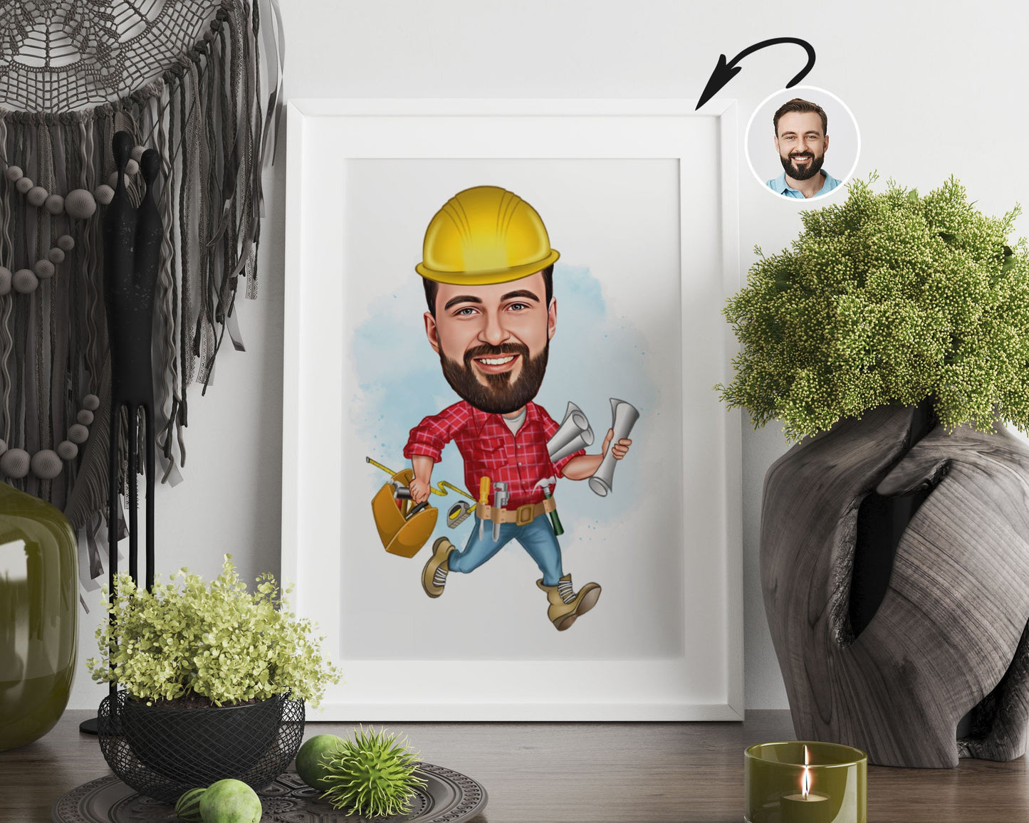 Personalised Construction Caricature