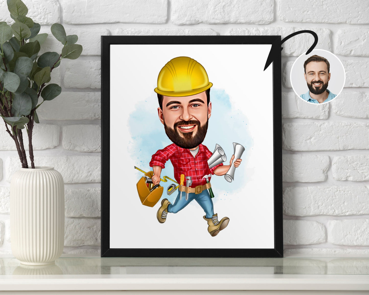 Personalised Construction Caricature