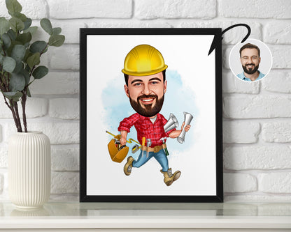 Personalised Construction Caricature