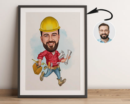 Personalised Construction Caricature