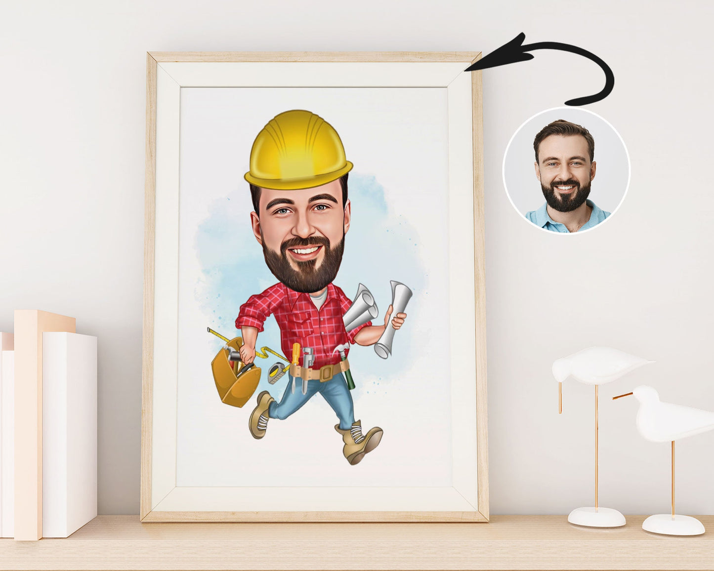 Personalised Construction Caricature